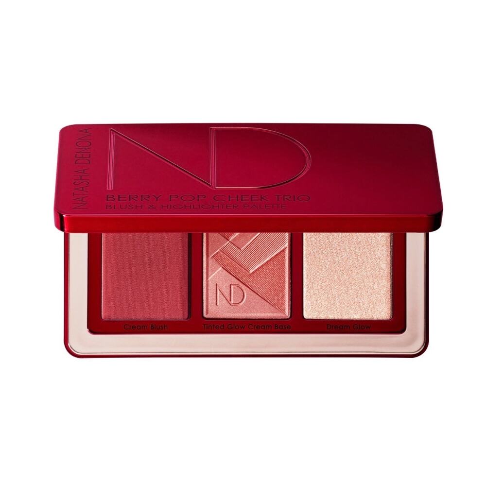 Natasha Denona BERRY POP CHEEK TRIO Blush & Highlighter Palette